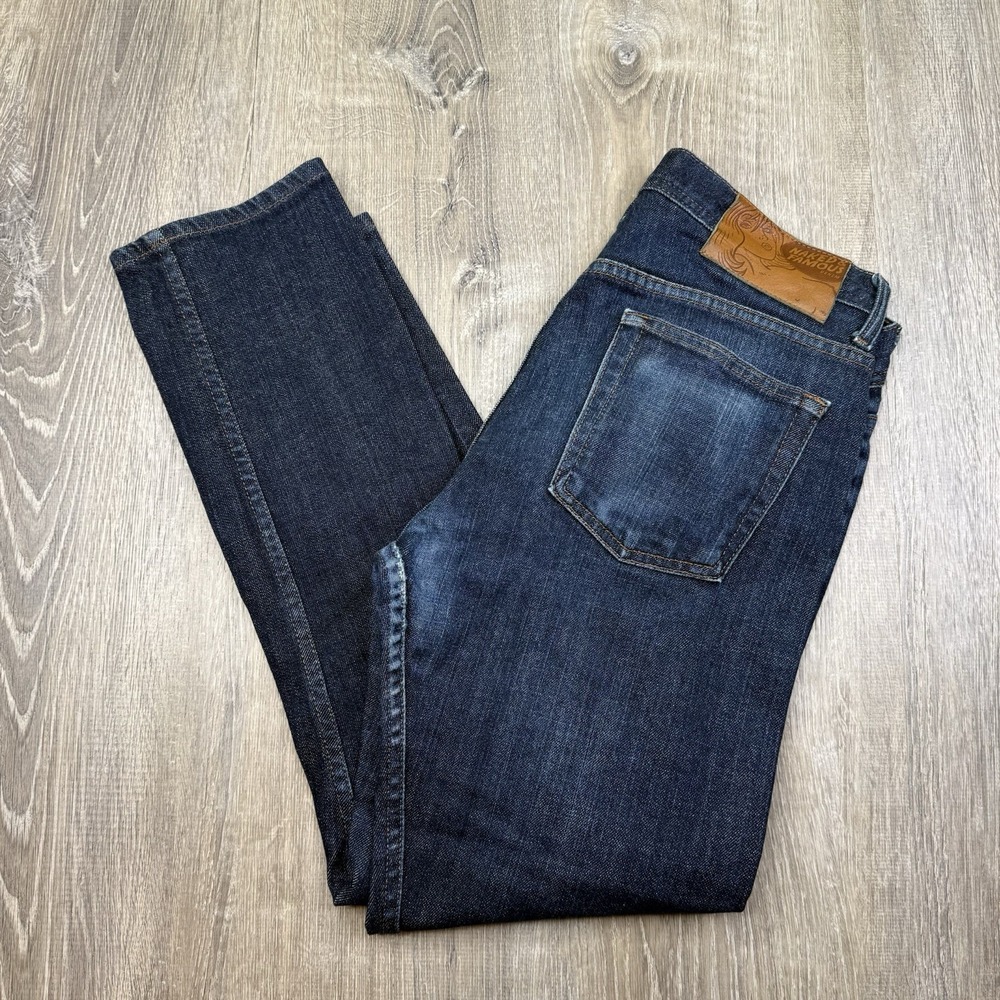 Naked & Famous Denim Nightshade Stretch Button Fly Jeans Dark Wash Slim 32x28